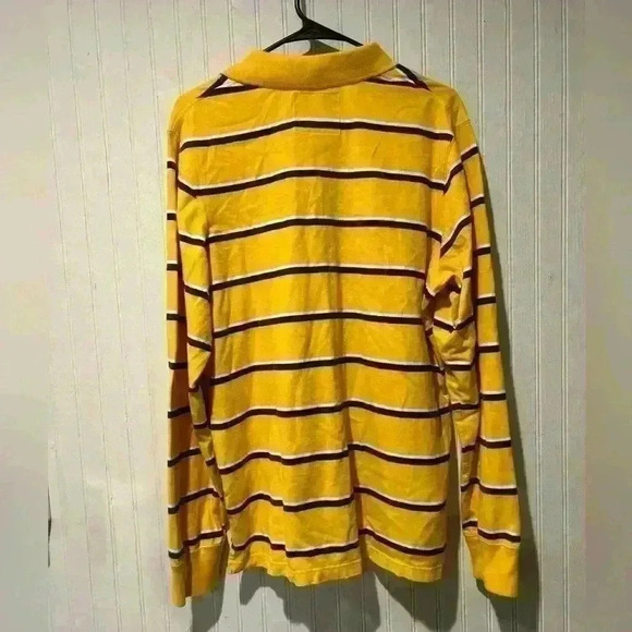 Vntg y2k Abercrombie long sleeve stripe polo sz. Large EUC preppy casual - Picture 5 of 5